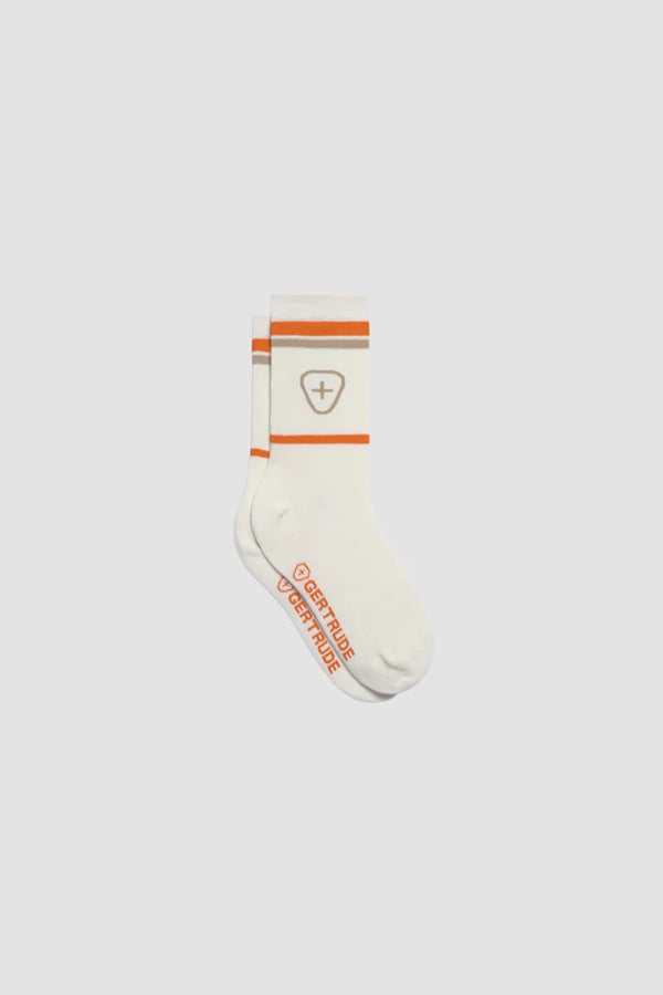 Chaussettes CAMM coton logo jacquard bandes orange