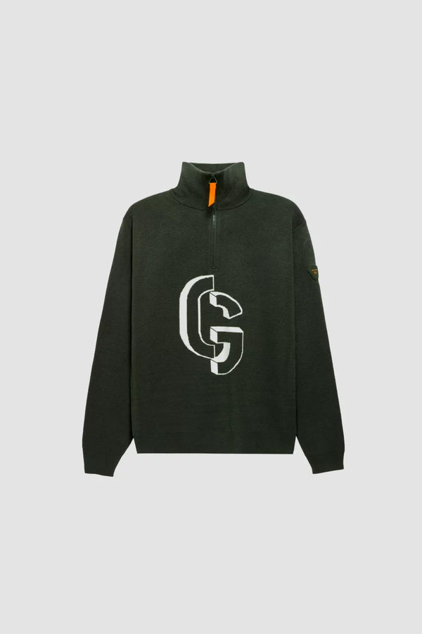 Pull LEWIS col zippé maille jacquard